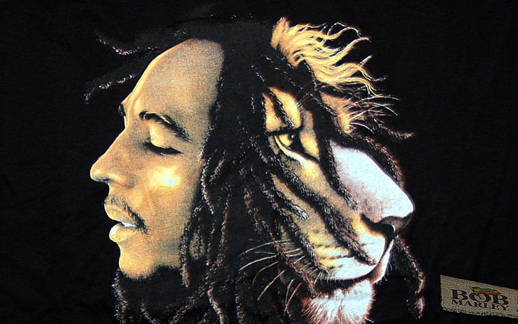 Bob Marley digital wallpaper, Singers, headshot, portrait, young adult