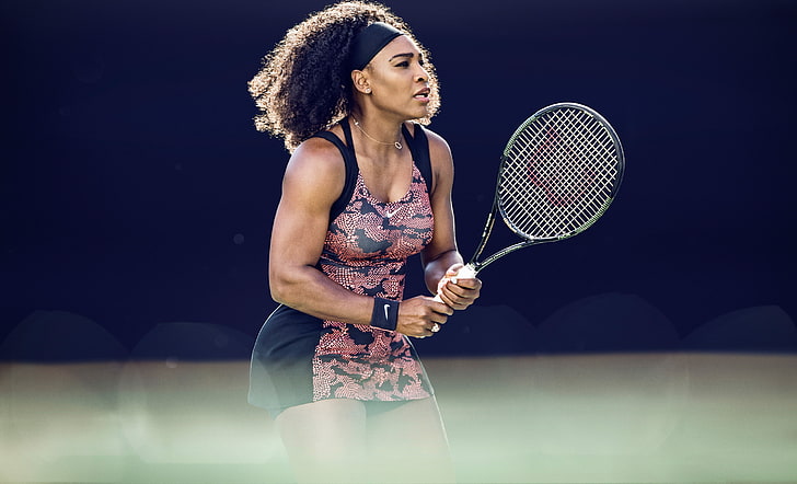 Serena Williams, American tennis player, one person, tennis racket