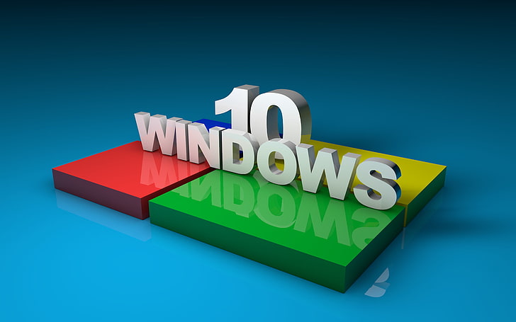 Windows 10, simple, digital art, operating system, reflection HD wallpaper