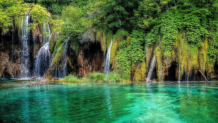 Earth, Plitvice lake, Croatia, Nature, Plitivice Lake, Vegetation, HD wallpaper
