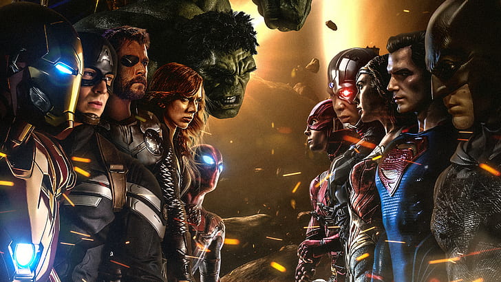 Avengers vs Justice League, HD wallpaper