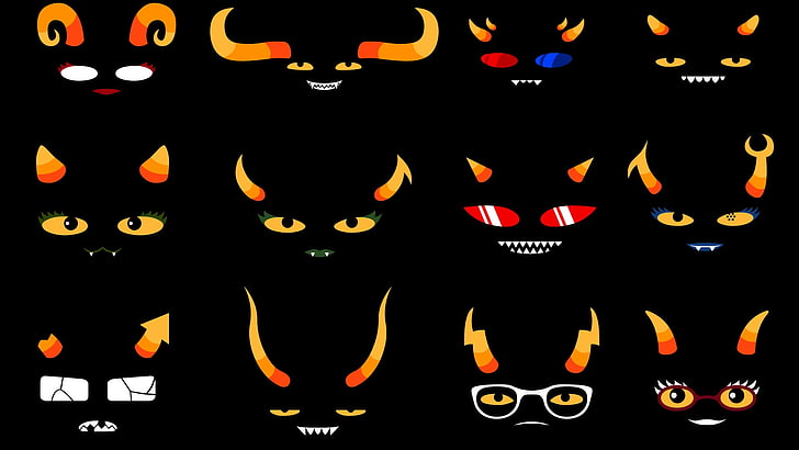 eyes and horn collage art, Homestuck, MS Paint Adventures, illuminated
