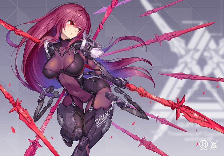 spear, armor, FateGrand Order, Fate Series, Scathach ( FateGrand Order ), HD wallpaper