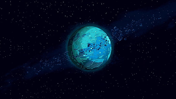 planet Earth illustration, Rick and Morty, space, no people, water