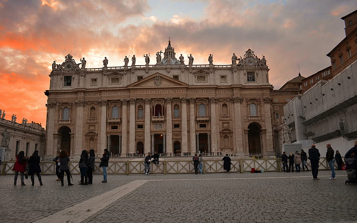 St. Peter's Basilica, brown concrete architectural structure, HD wallpaper