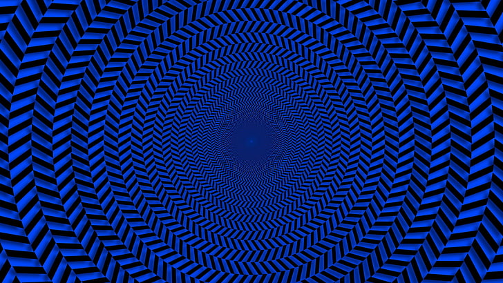 blue, digital art, optical illusion, pattern, backgrounds, abstract
