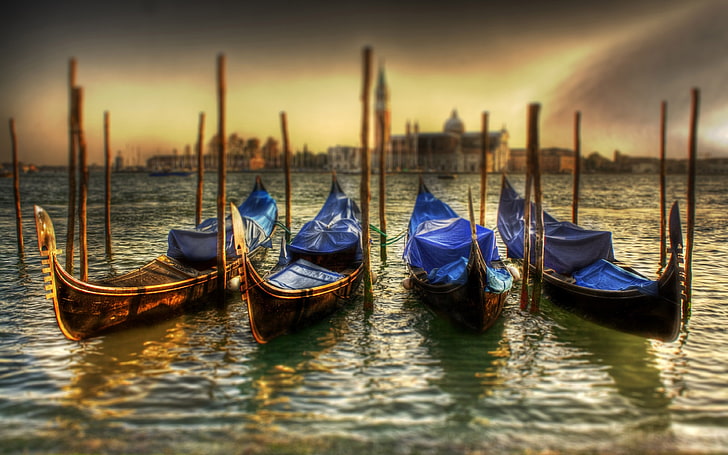 Venice Italy sunset sky water sea gondola landscape photography Ultra HD Wallpapers for Desktop Mobile Phones and laptop 3840×2400