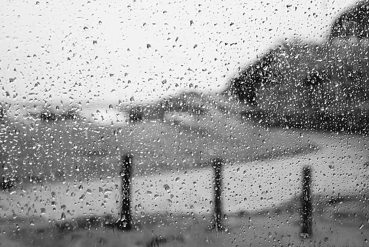black, black and white, blur, blurred, blurred lines, drops, HD wallpaper