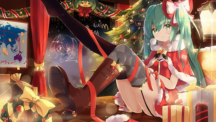 HD wallpaper: anime, christmas, Hatsune Miku, twintails, vocaloid, for sale  | Wallpaper Flare