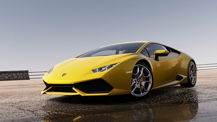 yellow Lamborghini luxury car, yellow cars, Lamborghini Huracan, HD wallpaper