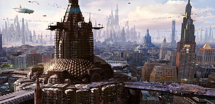 artwork, science fiction, futuristic, futuristic city, architecture, HD wallpaper