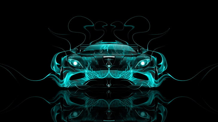 fantasy, artwork, car, black, darkness, special effects, graphics