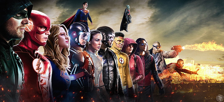 arrow, flash, supergirl, sara lance, atom, superman, tv shows, HD wallpaper