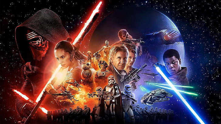 Phasma, science fiction, Han Solo, lightsaber, Star Wars: The Force Awakens, HD wallpaper