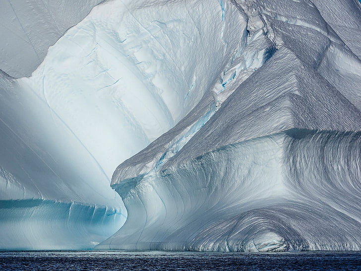 nature, landscape, water, sea, iceberg, Marcin Dobas, Antarctica, HD wallpaper