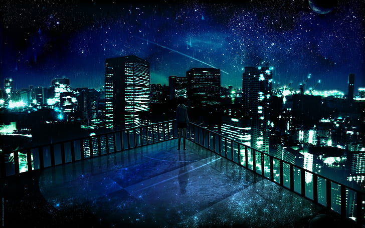 Anime City Lights And City Skyline Image Background 3d Dark Blue City With  Light Reflection Background For Technology Concept 3d Illustration  Rendering Hd Photography Photo Background Image And Wallpaper for Free  Download