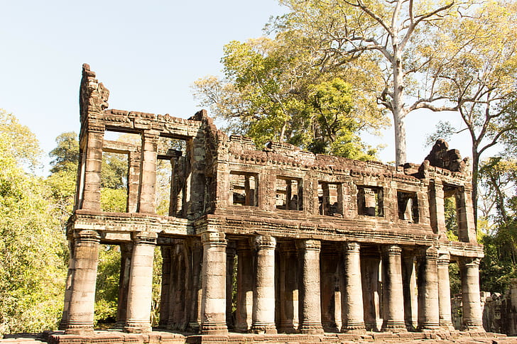 Cambodia, ruins, temple, Angkor Wat, Asian architecture