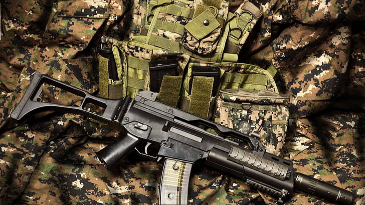 HK G36, Heckler & Koch, Gewehr 36, assault rifle, Germany, HD wallpaper