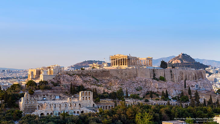 Ruins of the Acropolis, Athens, Attiki, Greece, Architecture, HD wallpaper