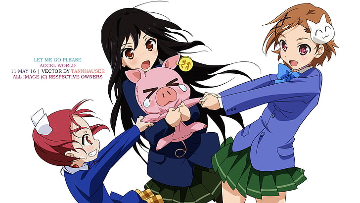 Anime, Accel World, Chiyuri Kurashima, Haruyuki Arita, Kuroyukihime (Accel World)