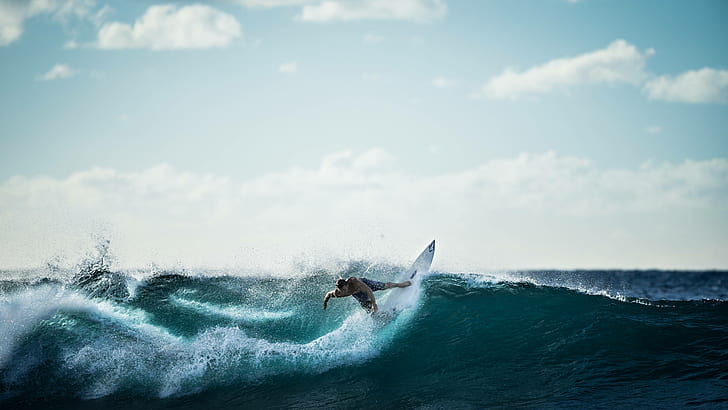 surfer, sea, sports, ocean, surfing, water, wave, HD wallpaper