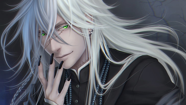 2560x1080px | free download | HD wallpaper: white-haired male anime  character wallpaper, black butler, face | Wallpaper Flare
