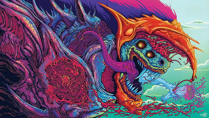 psychedelic, abstract, creature, trippy, hypebeast, HD wallpaper