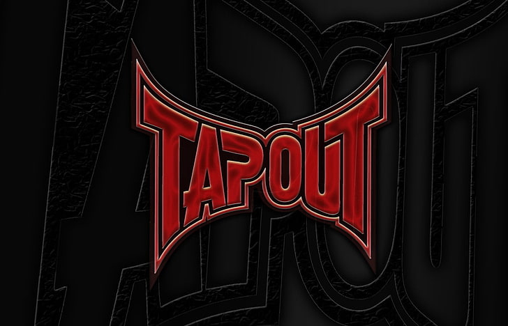 red TapOut logo, Sports, Mixed Martial Arts, MMA, illuminated, HD wallpaper