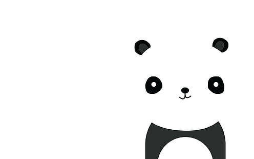 HD wallpaper: Panda, Smile, White, Black, Minimalist, studio shot, copy  space | Wallpaper Flare