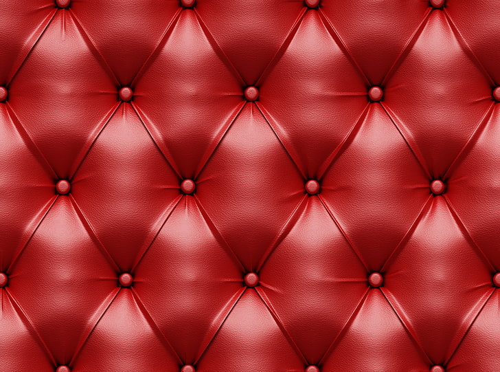 tufted red headboard, background, texture, leather, upholstery, HD wallpaper