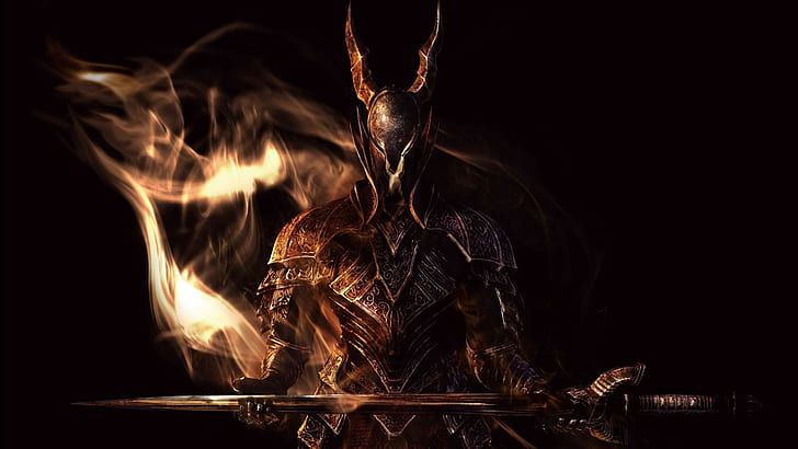 Dark Knight from Dark Souls illustration, fire - Natural Phenomenon, HD wallpaper