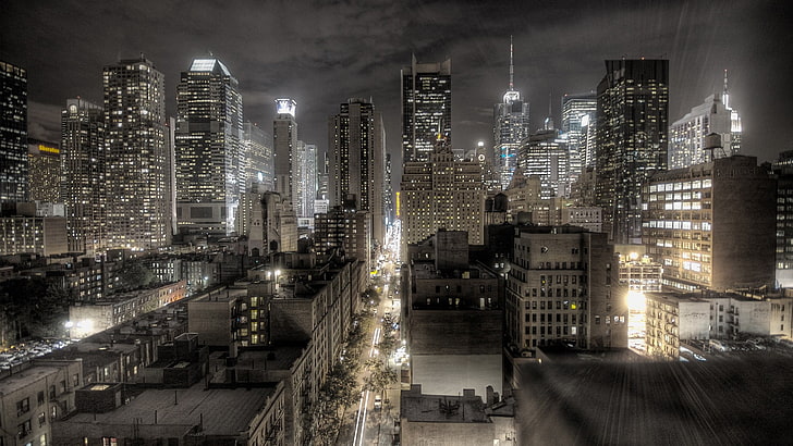 cityscape digital wallpaper, New York City, digital art, USA