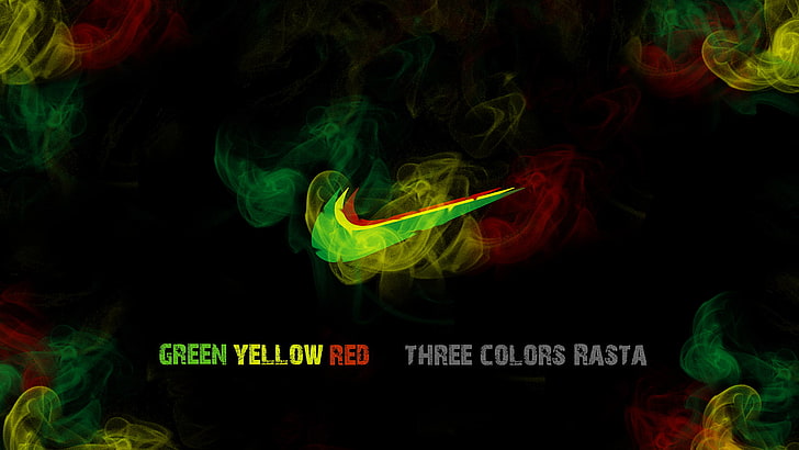 Nike illustration, red, yellow, Wallpaper, sport, smoke, the theme, HD wallpaper