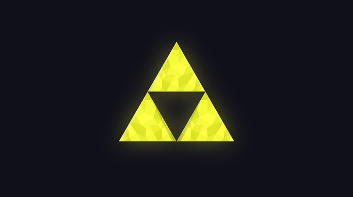 Legend of Zelda - Triforce, yellow and black triangle logo, Aero, HD wallpaper