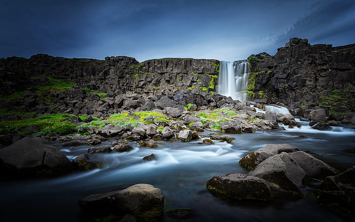 Beautiful Oxararfoss Waterfall In Thingvellir National Park Iceland Best Hd Desktop Wallpapers For Tablets And Mobile Phones Free Download 3840×2400, HD wallpaper