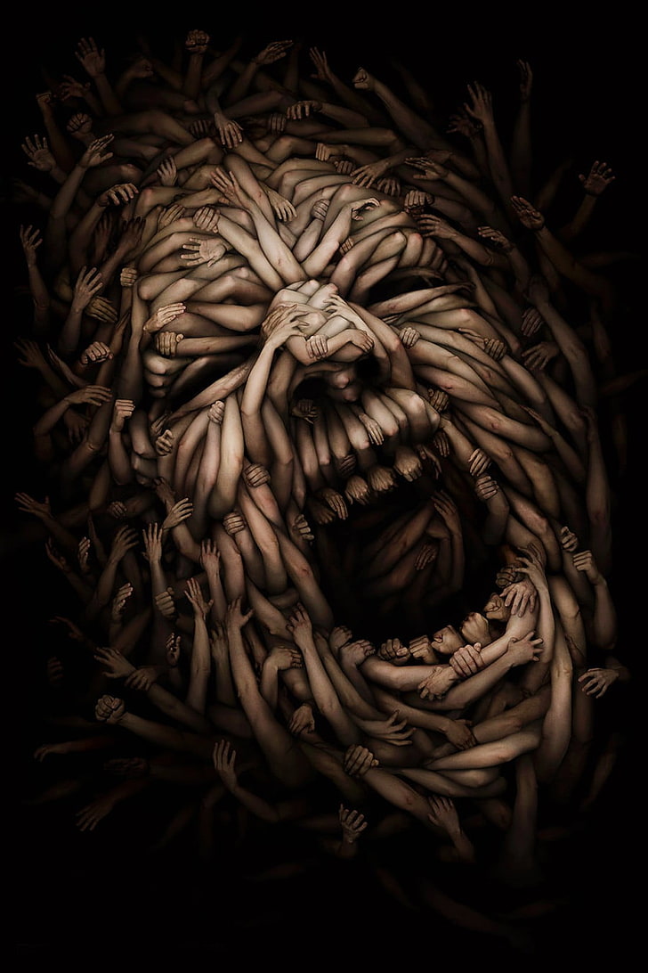 screaming human painting, artwork, horror, face, no people, close-up