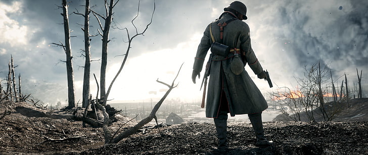 white long-sleeve coat and pants, Battlefield 1, EA DICE, World War I, HD wallpaper