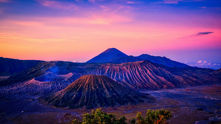 mountain, indonesia, caldera, horizon, national park, volcanic landform