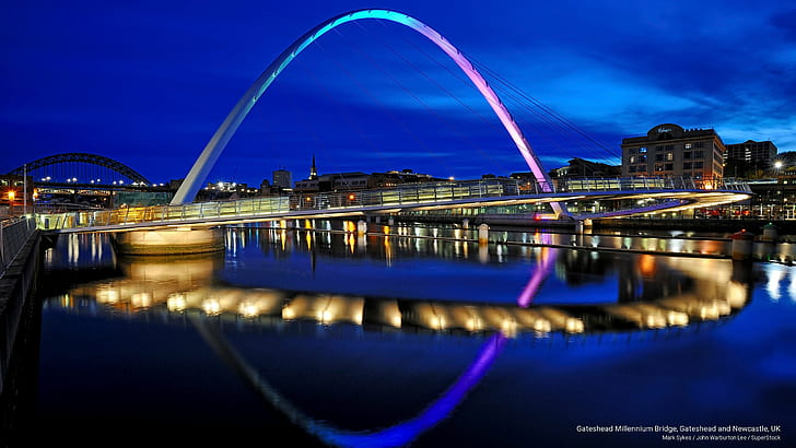 Gateshead Millennium Bridge, Gateshead and Newcastle, UK, Architecture, HD wallpaper