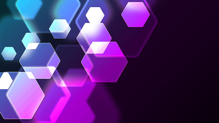 abstract, shapes, purple, hexagon, design, geometric shape, HD wallpaper