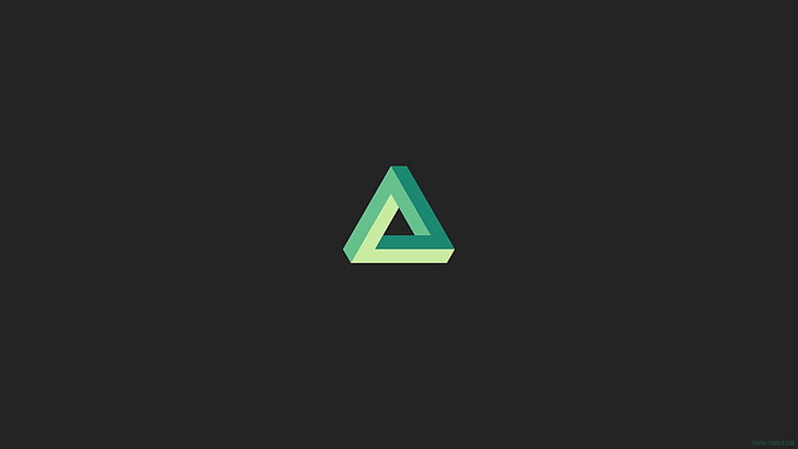 triangle logo, Penrose triangle, minimalism, gray, simple background, HD wallpaper