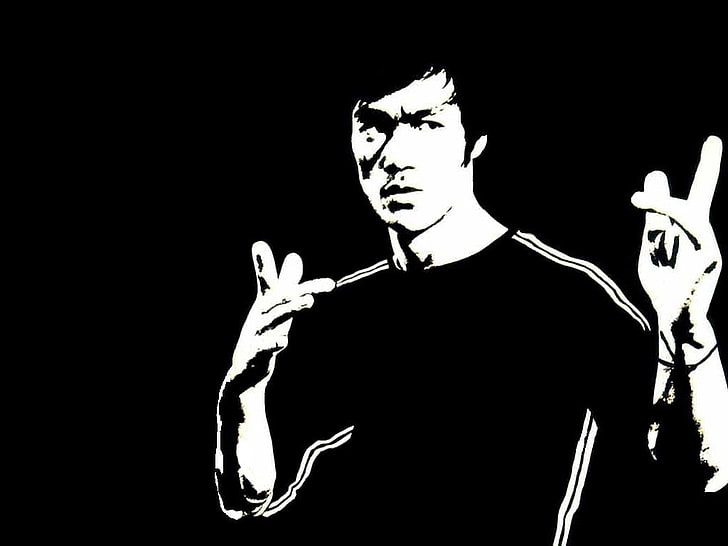 Bruce Lee, monochrome, HD wallpaper