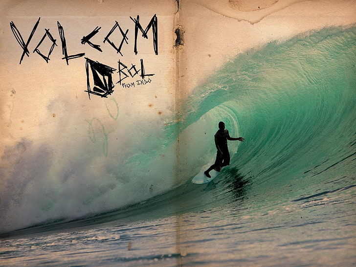 Hd Wallpaper Volcom Poster Sports Surfing Water Wallpaper Flare