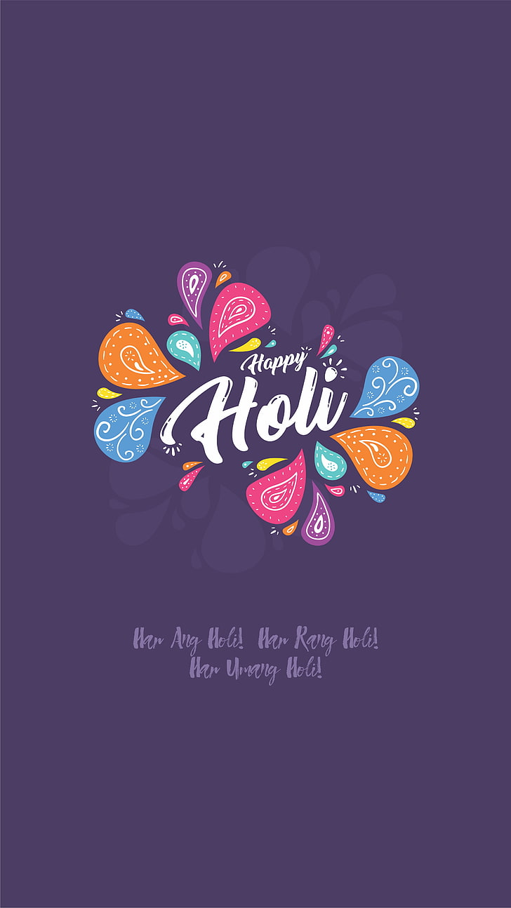 HD wallpaper: Happy Holi, colorful, phone, simple background, text ...
