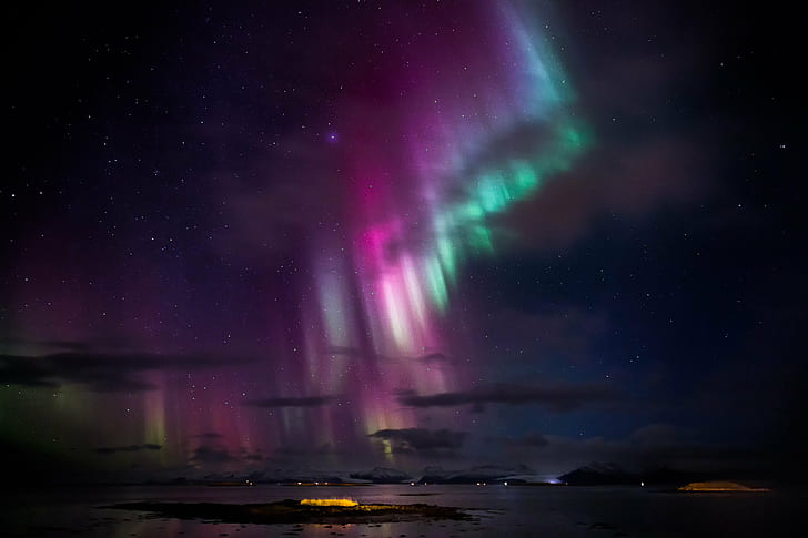 Northern Lights, iceland, holiday, hofn, northern  lights, aurora  borealis, HD wallpaper