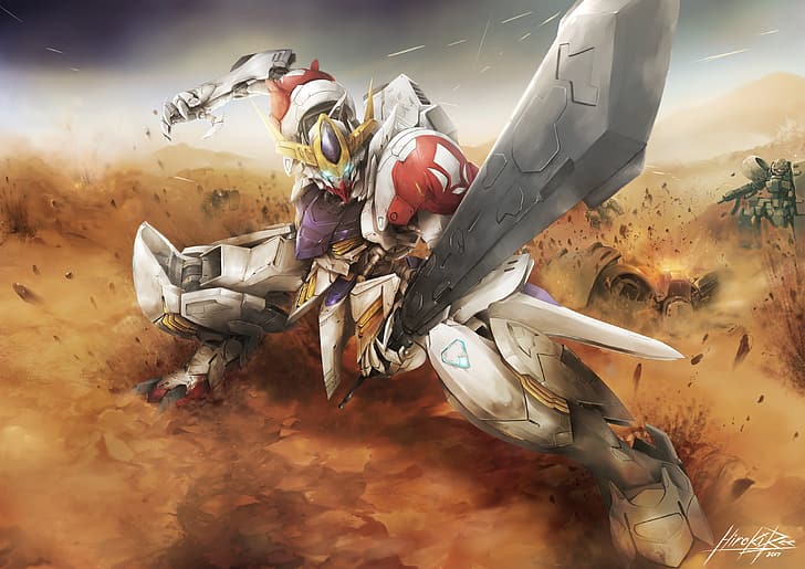 anime, mechs, Super Robot Taisen, Gundam Barbatos Lupus, Mobile Suit Gundam: Iron-Blooded Orphans, HD wallpaper