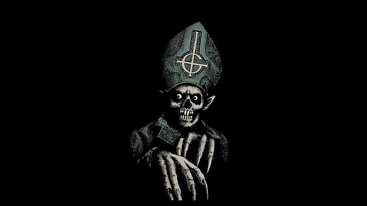 Ghost, Ghost B.C., Papa Emeritus, copy space, black background