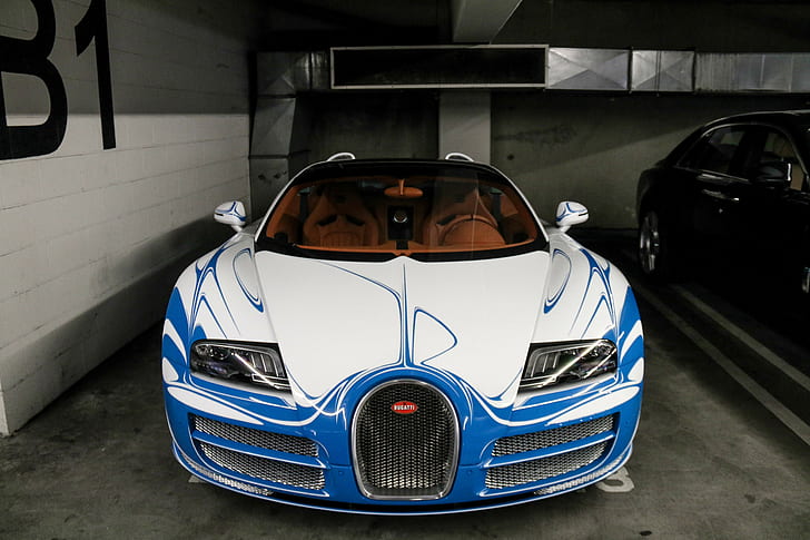 Hd Wallpaper Car Bugatti Veyron Vitesse Vehicle Blue Gold Wallpaper Flare
