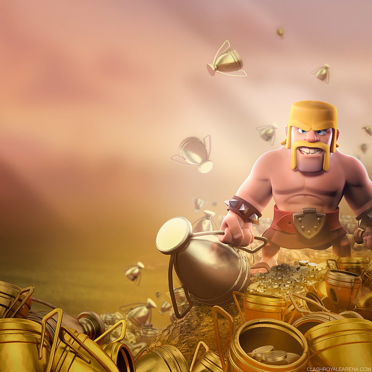 barbarian, clash of clans, supercell, games, hd, one person, HD wallpaper