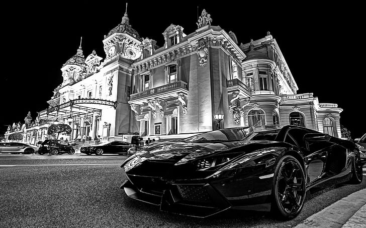 Lamborghini Car Parked Outside The Monte Carlo Casino In Monaco Desktop Wallpaper Hd 2560×1600
